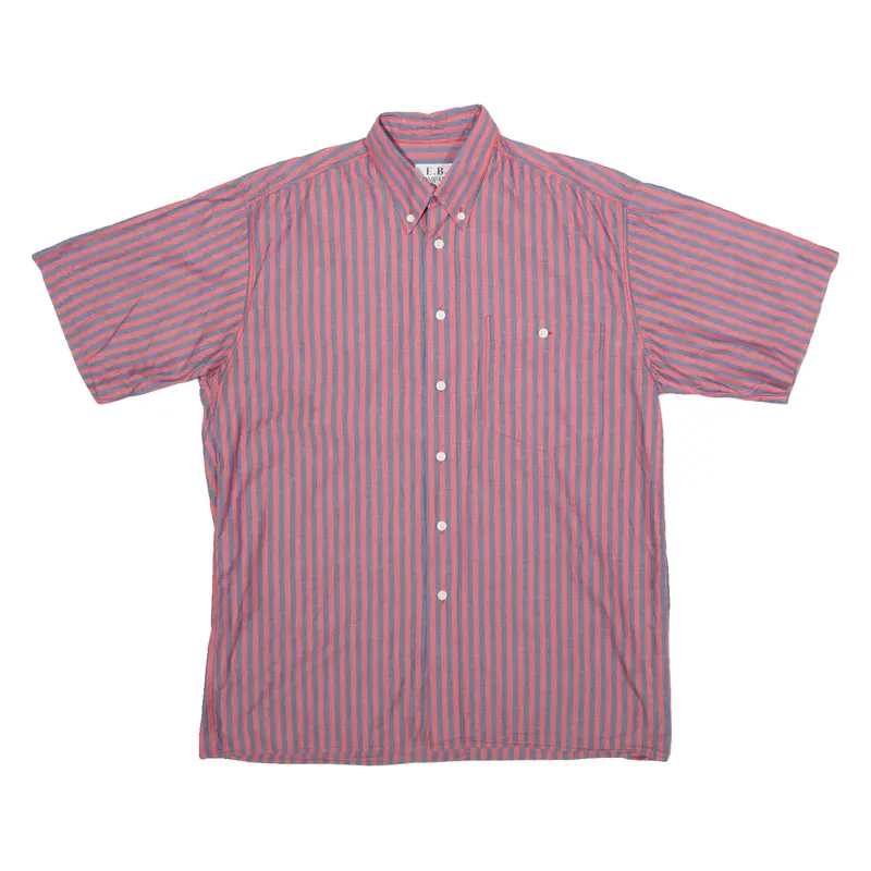 E.B Company Casual Wear Mens Shirt Red Striped Xl 1