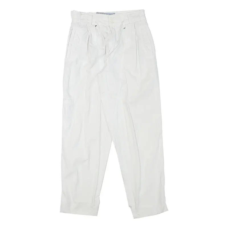 Eagle Force Mens Cotton Blend White Relaxed Trousers W27 L30 Casual Zip Closure 1
