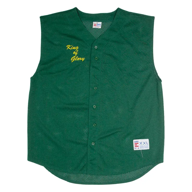 Eagle King Of Glory Mens Jersey Green Sleeveless Button Neck 2Xl 1