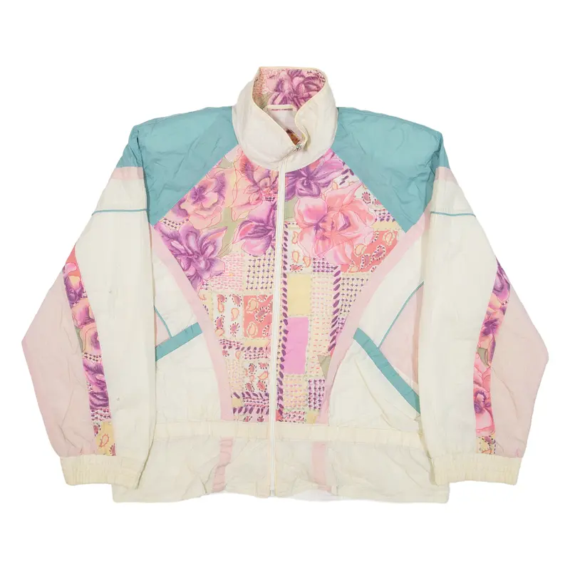 East West Womens Shell Jacket Beige Nylon Colourblock M 1
