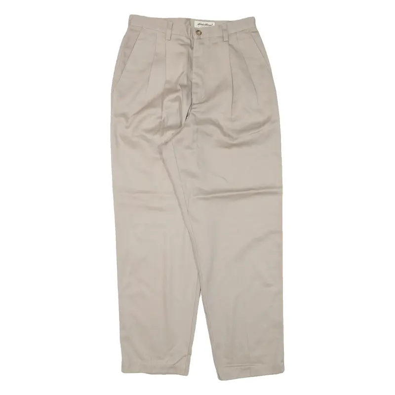 Eddie Bauer Pleated Womens Trousers Beige Regular Tapered W28 L27 1