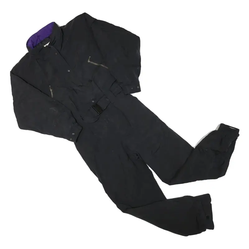 Eddie Bauer Womens Black Dungarees Regular Fit Polyester Blend S W28 L29 Belted 1
