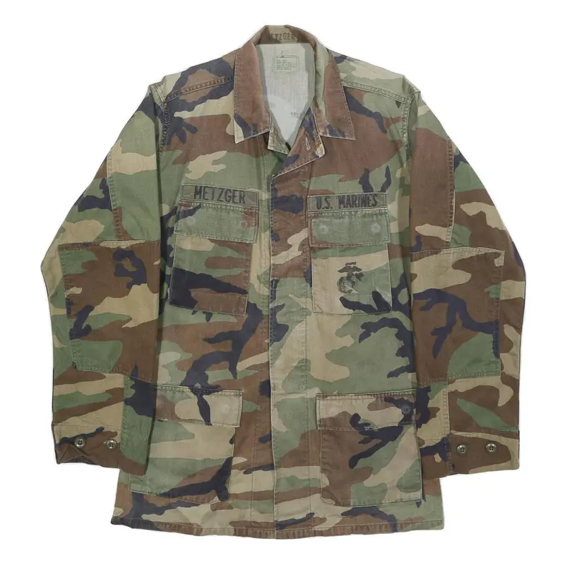 Edgar Industries Inc Mens Green & Brown Camouflage Military Jacket S Cotton 1
