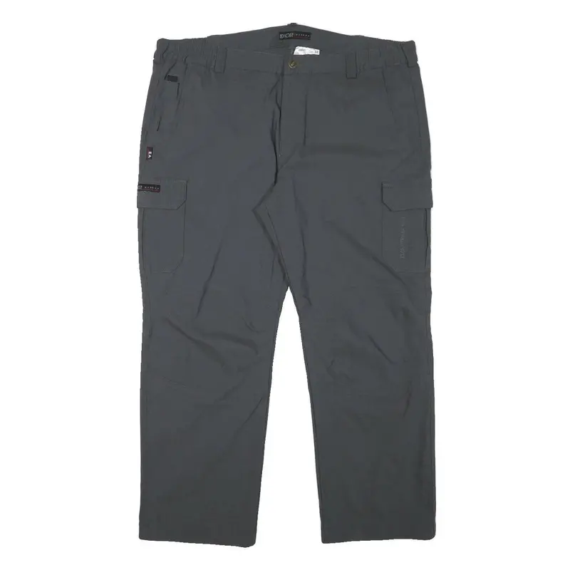 Edmonte Mens Grey Polyester Blend Regular Fit Straight Leg Trousers W40 L27 1