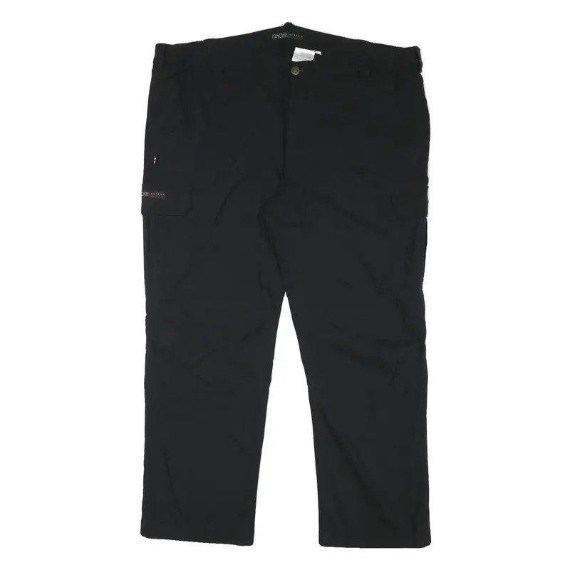 Edmonte Mens Regular Black Polyester Blend Zip Trousers W41 L27 Cargo Style 1