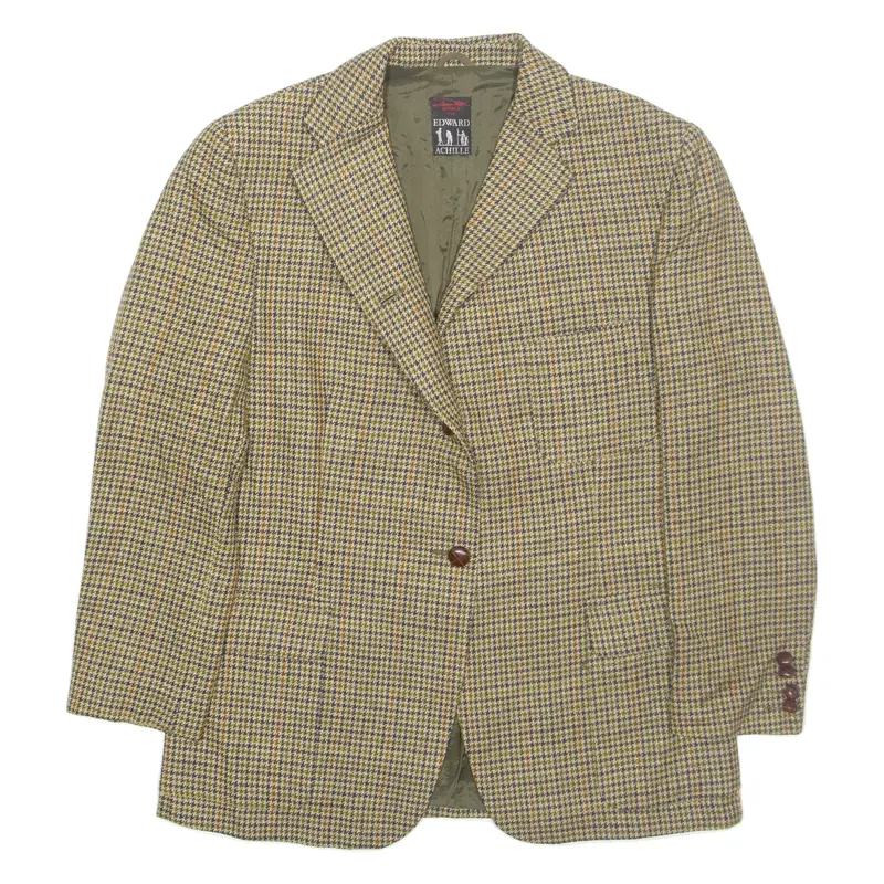 Edward Achille Mens Blazer Jacket Green Houndstooth M 1