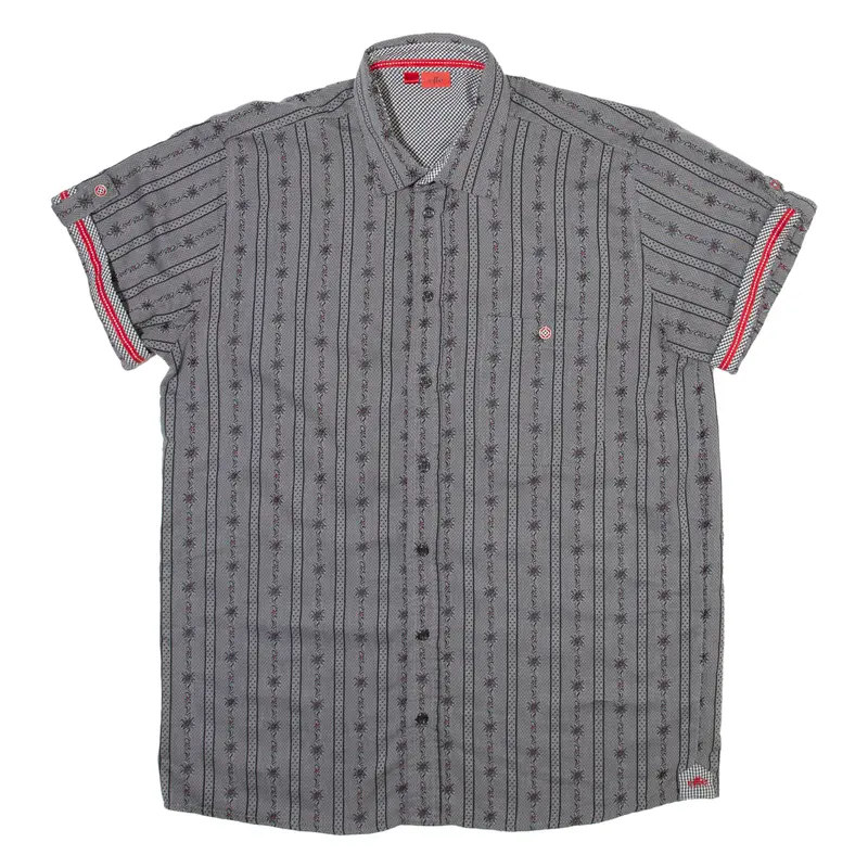 Efle Mens Shirt Grey Striped M 1