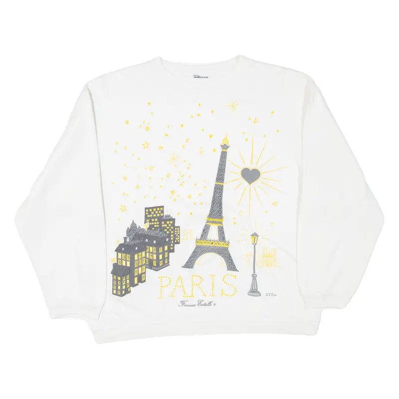 Eiffel Tower Paris Womens Sweatshirt White M 1