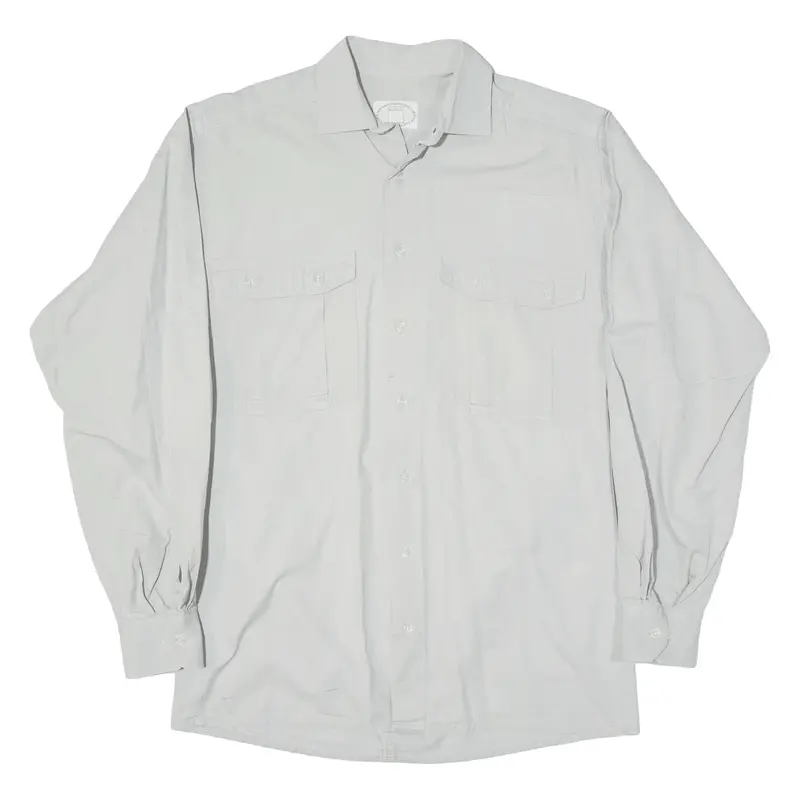 Einhorn Mens Plain Shirt Grey Long Sleeve S 1