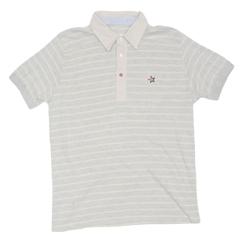 El Don Mens Polo Shirt Grey Striped L 1