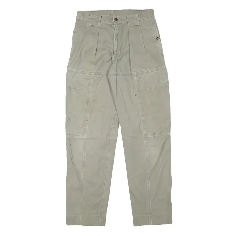 El Paso Mens Cotton Blend Beige Regular Fit Trousers W28 L30 Casual Workwear Zip 1