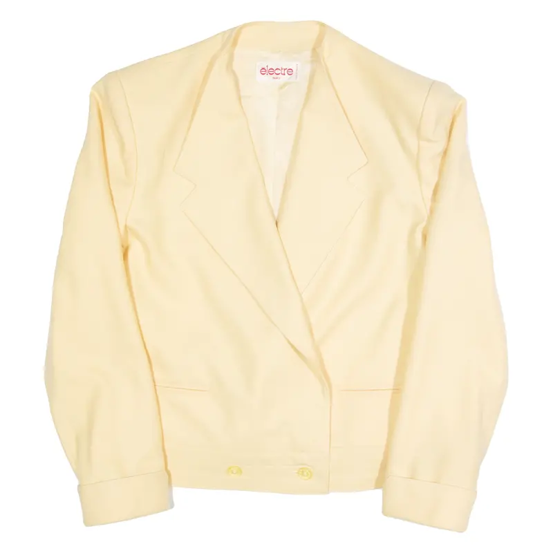 Electre Womens Blazer Jacket Yellow Wool 90S M 1