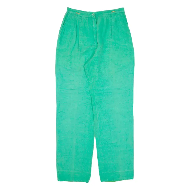 Elegantia Womens Trousers Green Relaxed Straight W28 L31 1
