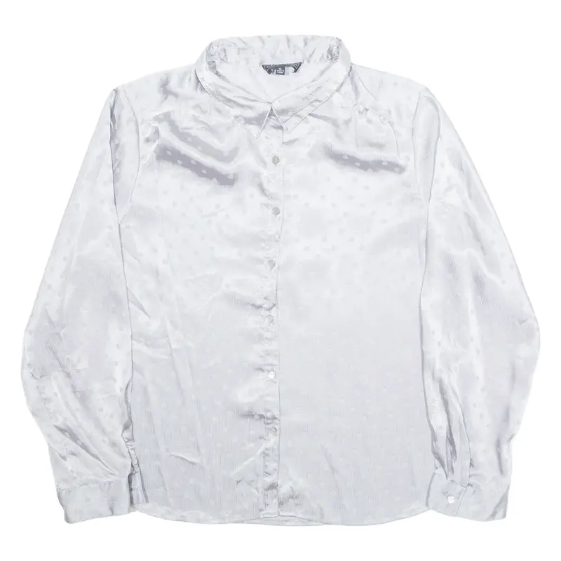 Element Womens Printed Shirt Silver Collared Long Sleeve Spotted Xl 1