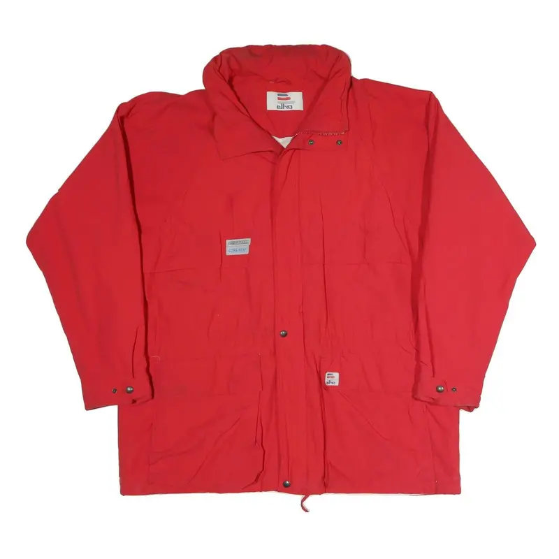Elho Mens Red Jacket 2Xl Polyester Blend Zip Outdoor Waterproof Shell 1