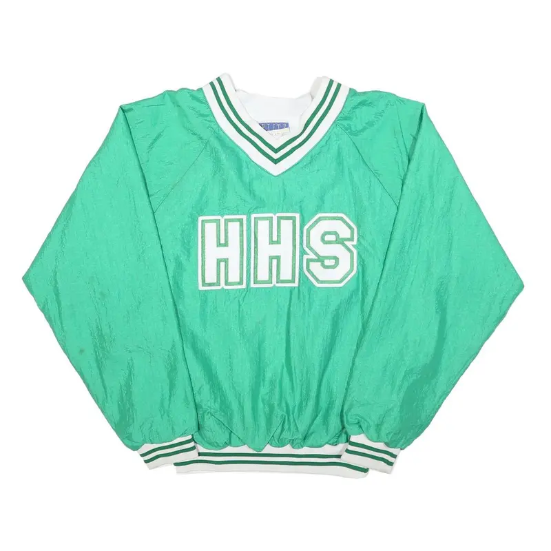 Elite Mens Green Crew Neck M Hhs Lettering Lightweight Polyester Sweatshirt 1