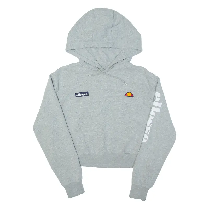 Ellesse Cropped Womens Grey Hoodie Uk 12 1