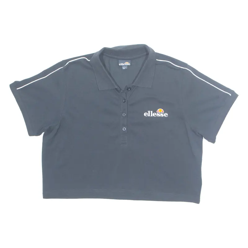 Ellesse Cropped Womens Polo Shirt Blue Uk 18 1