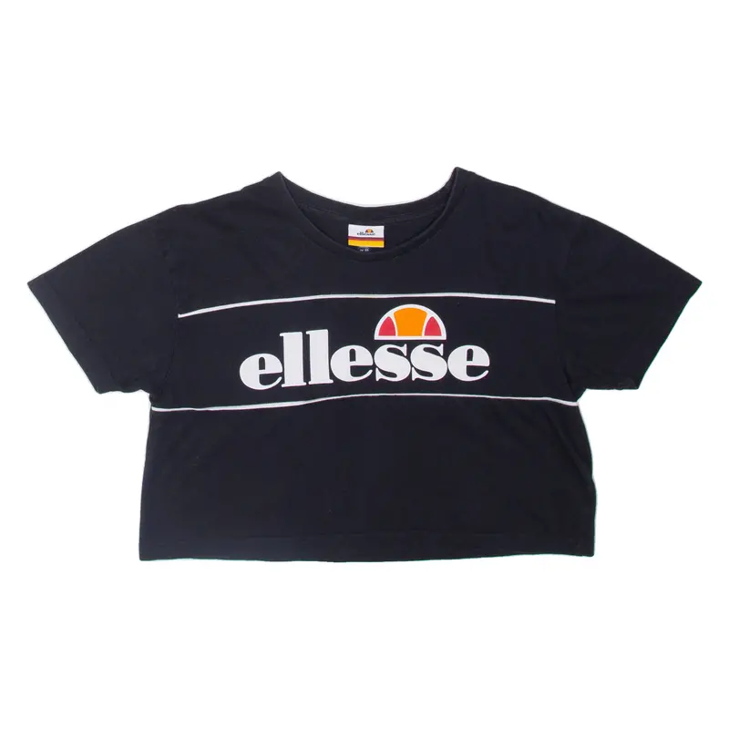 Ellesse Cropped Womens T-Shirt Black Uk 10 1