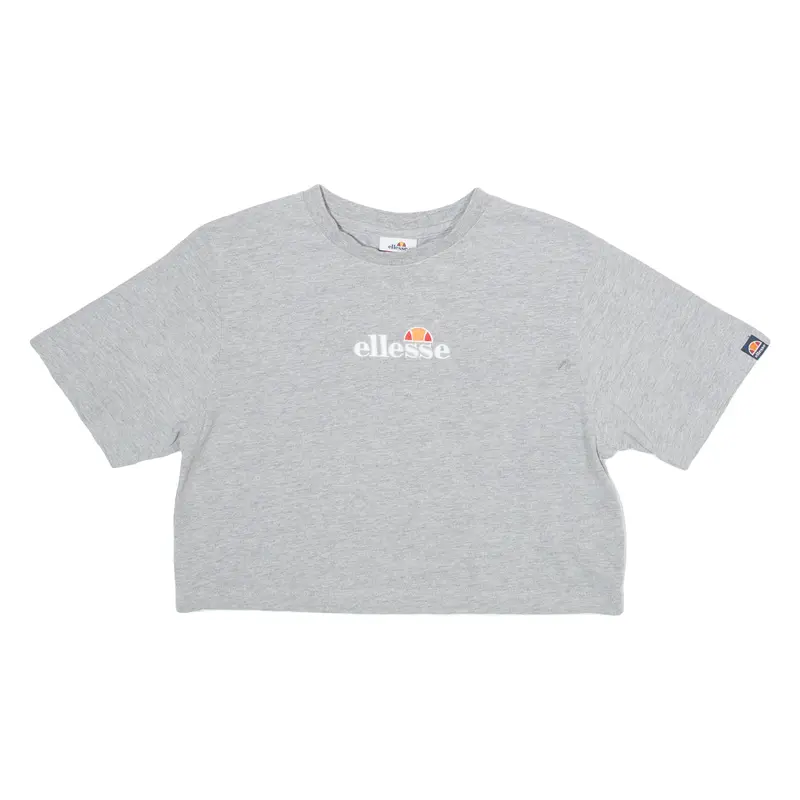 Ellesse Cropped Womens T-Shirt Grey Uk 8 1
