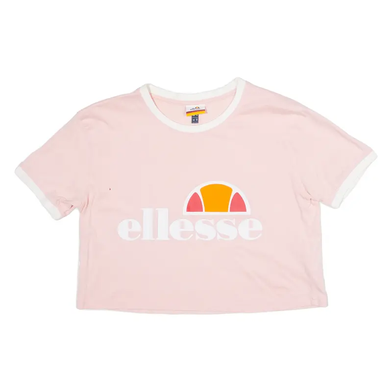 Ellesse Cropped Womens T-Shirt Pink Uk 8 1