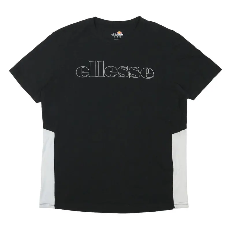 Ellesse Mens Black & White Logo Graphic T-Shirt M Short Sleeve Crew Neck 1
