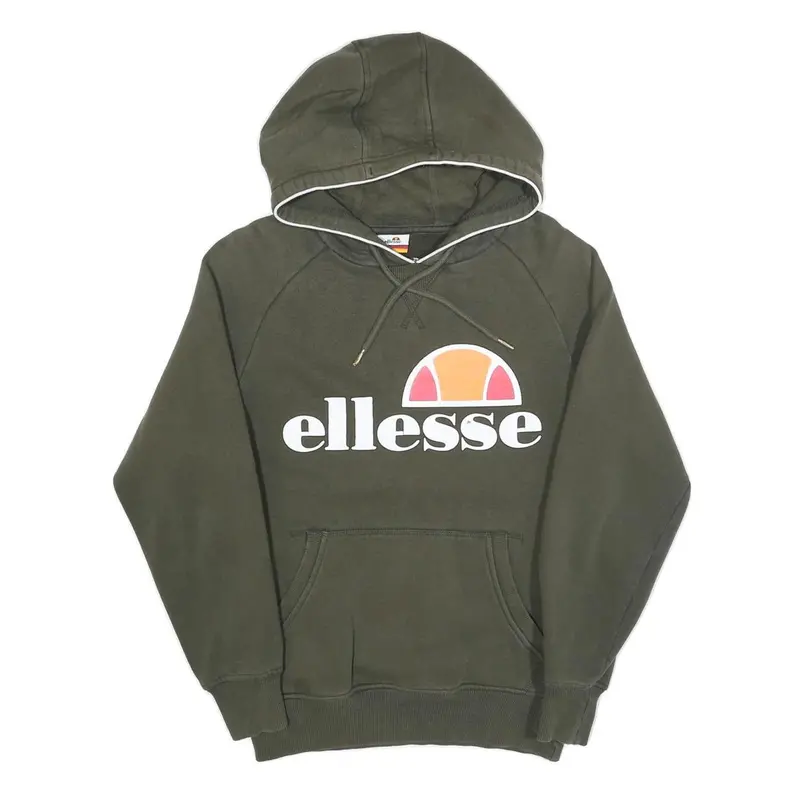 Ellesse Mens Green Hoodie Xs Cotton Blend Casual Pullover Sweatshirt 1