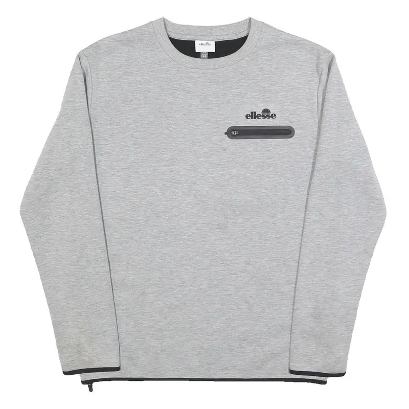 Ellesse Mens Grey Sweatshirt Crew Neck S Cotton Blend Casual Pullover 1