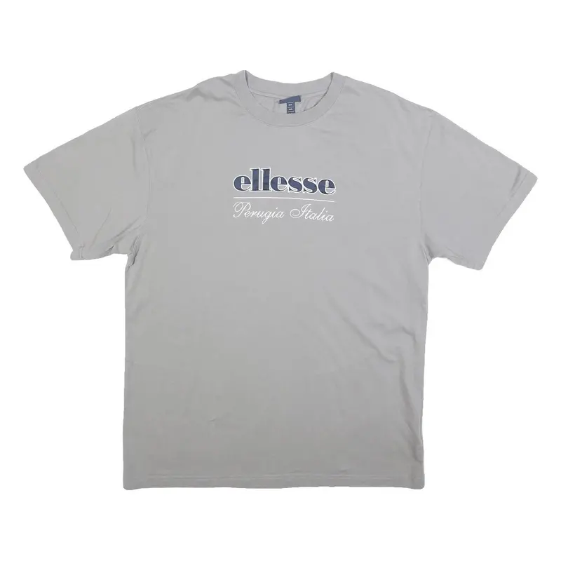Ellesse Mens Grey T-Shirt L Short Sleeve Crew Neck Casual Cotton Top 1