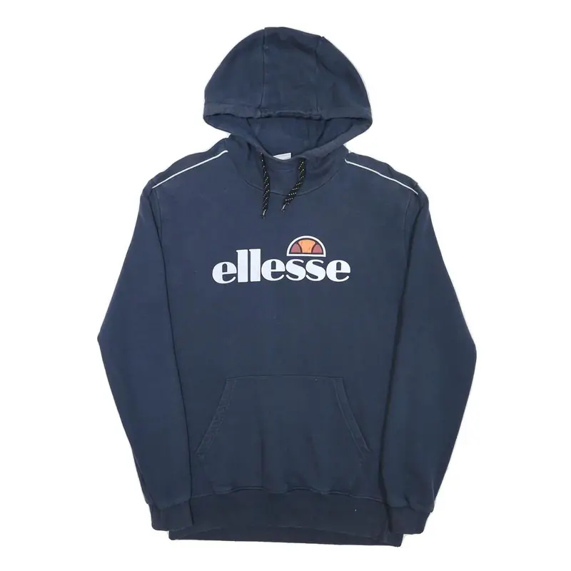 Ellesse Mens Navy Blue Hoodie S Cotton Blend Casual Pullover Sweatshirt 1