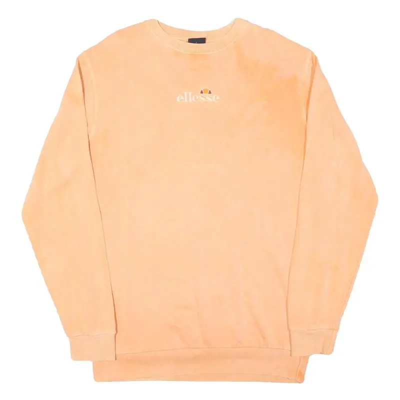 Ellesse Mens Peach Crew Neck L Sweatshirt Cotton Blend Casual Pullover 1