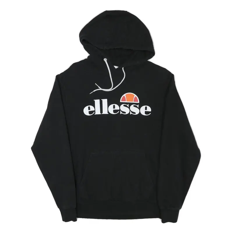 Ellesse Womens Black Hoodie Uk 14 Cotton Blend Pullover Sweatshirt 1