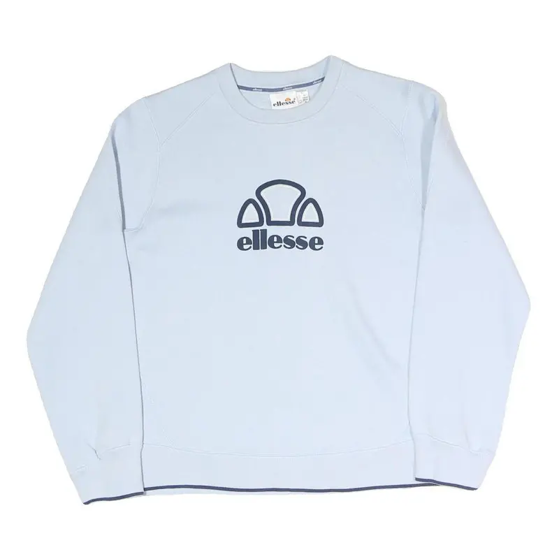 Ellesse Womens Blue Crew Neck Uk 12 Cotton Blend Sweatshirt Casual Pullover 1