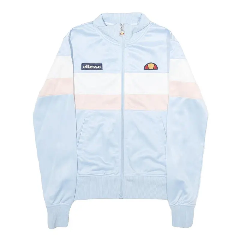 Ellesse Womens Blue & Pink Zip Jacket Uk 4 Polyester Plain Casual Lightweight 1