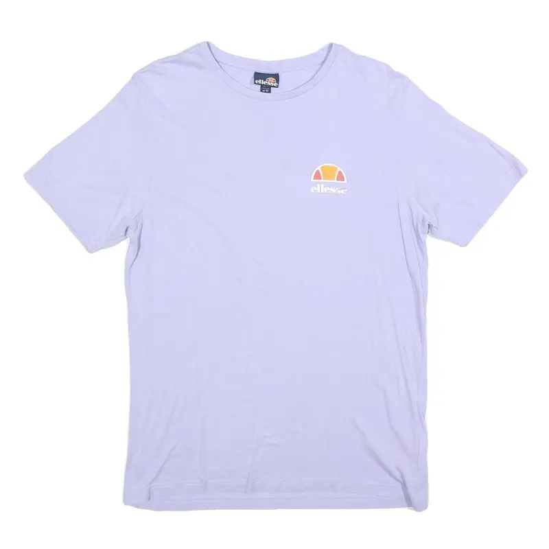Ellesse Womens Lilac Cotton Blend T-Shirt Uk 12 Short Sleeve Crew Neck Casual 1
