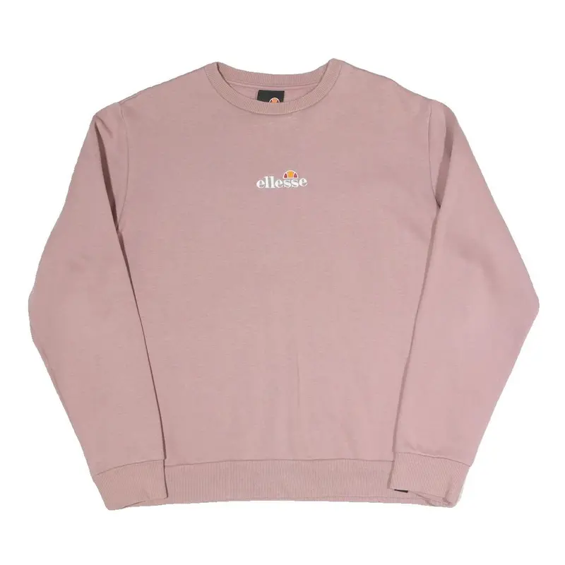 Ellesse Womens Pink Cotton Blend Crew Neck Uk 14 Sweatshirt Casual Pullover 1