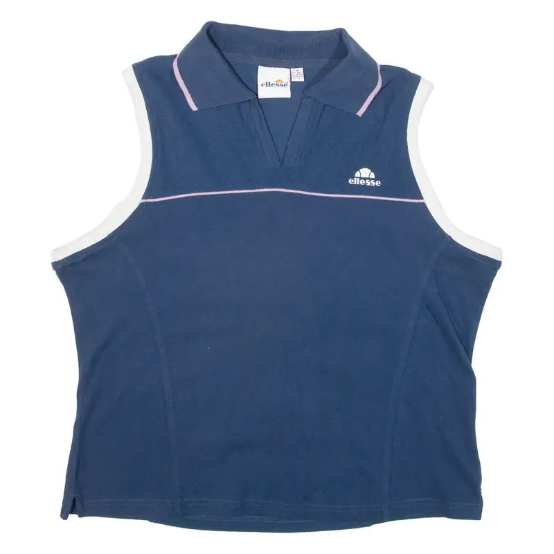 Ellesse Womens Polo Shirt Blue Sleeveless M 1