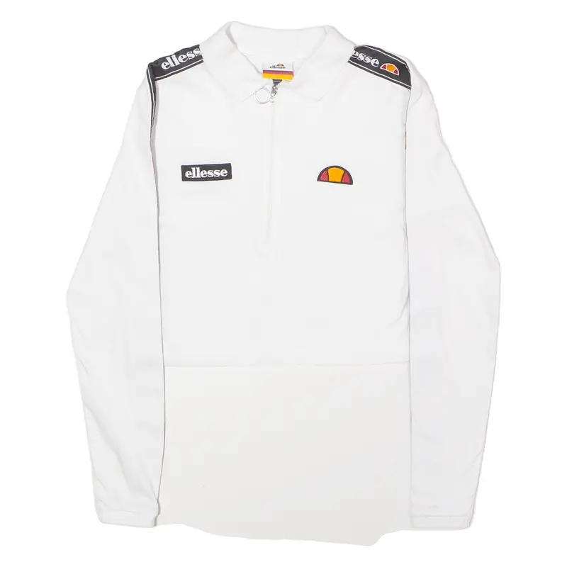 Ellesse Womens Polo Shirt White Long Sleeve Uk 6 1