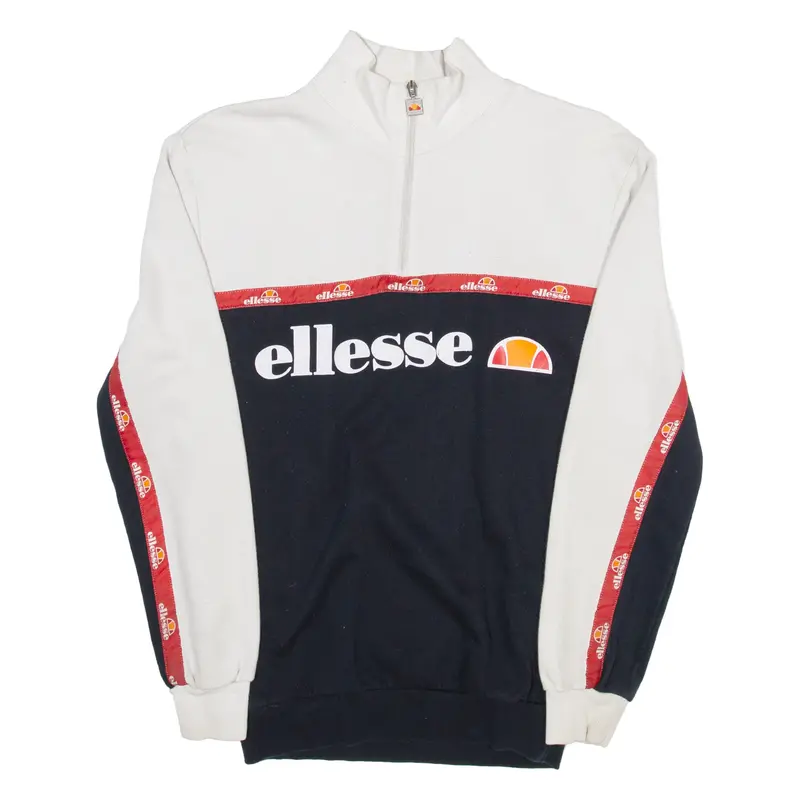 Ellesse Womens Sweatshirt Black 1/4 Zip Uk 6 1