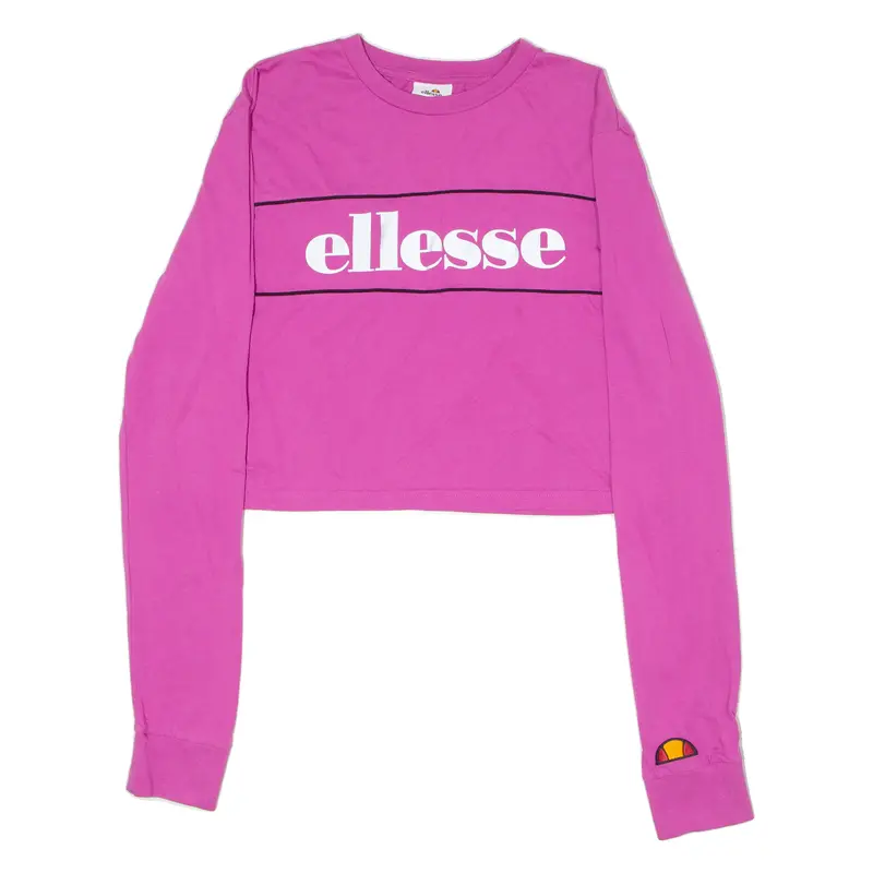 Ellesse Womens T-Shirt Pink Long Sleeve Crew Neck Uk 12 1