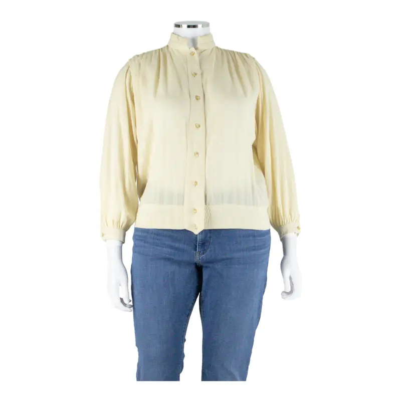 Eltram Womens Blouse Beige Long Sleeve Wool L 1