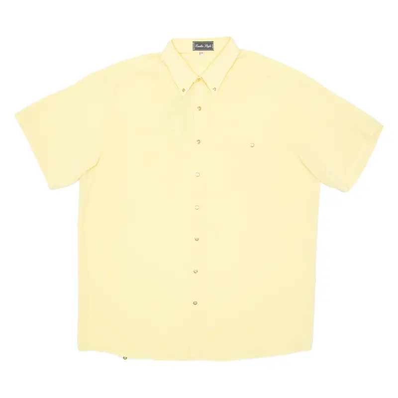 Emilio Style Mens Plain Shirt Yellow Xl 1