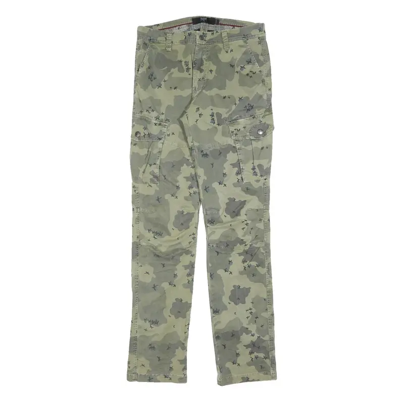 Emp Mens Cotton Blend Regular Cargo Trousers W30 L34 Camouflage Print Zip 1