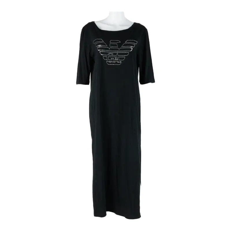 Emporio Armani Sleepwear Womens T-Shirt Dress Black Short Sleeve Long S 1