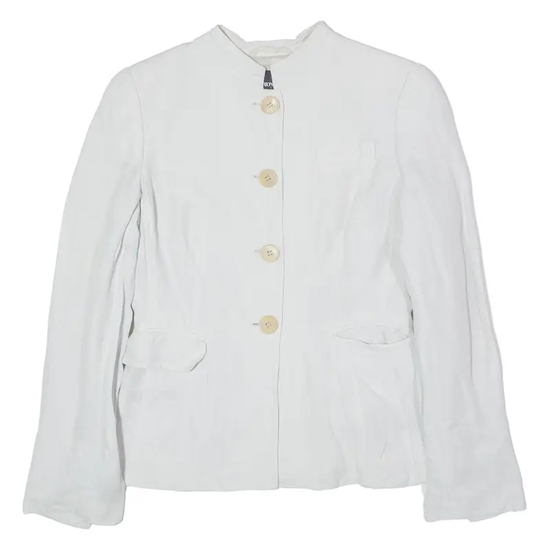 Emporio Armani Womens Blazer Jacket Grey Linen Uk 14 1