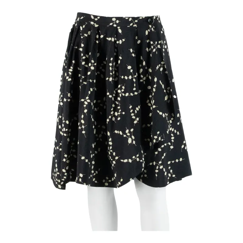 Emporio Armani Womens Pleated Skirt Black Short Spotted S 1