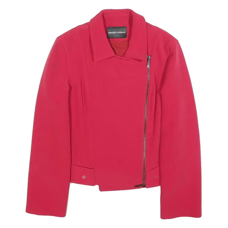 Emporio Armani Womens Red Jacket Xs Zip Pocket Classic Stylish Elegant 1
