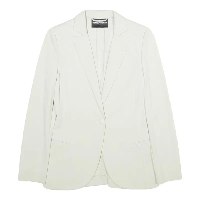 Emporio Armani Womens White Jacket Xs Button Plain Classic Blazer Tailored 1