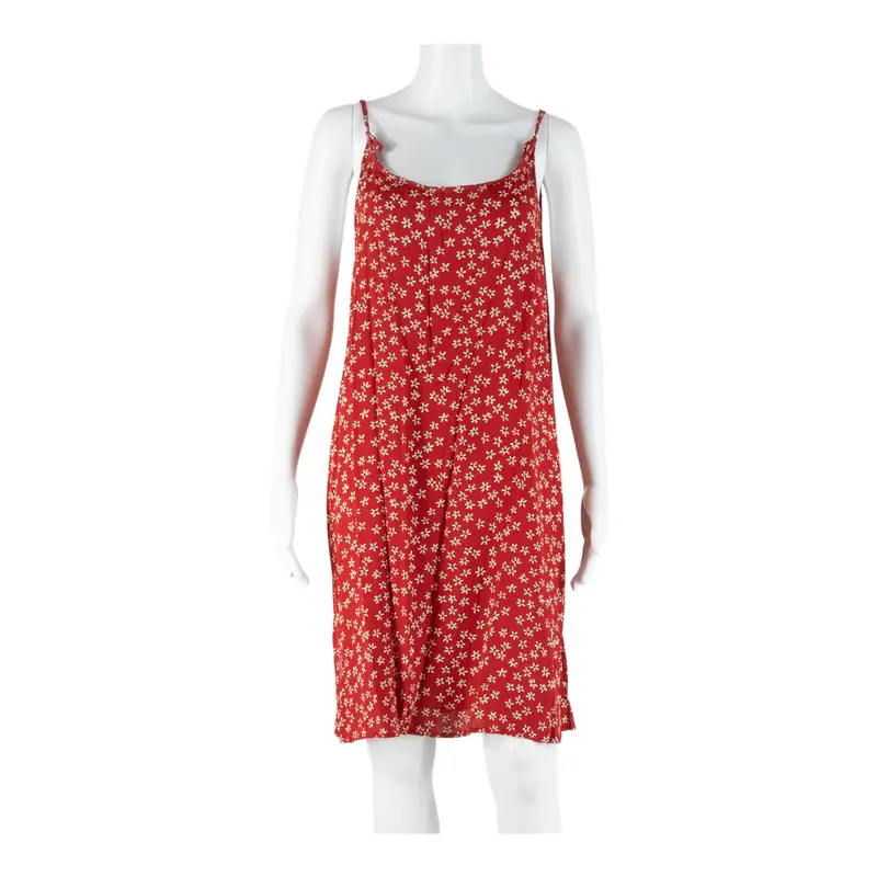 Energy Womens Shift Dress Red Viscose Floral Sleeveless Knee Length Xl 1