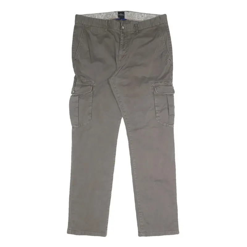 Engbers Mens Cotton Blend Grey Regular Fit Straight Leg Trousers W36 L31 Casual 1